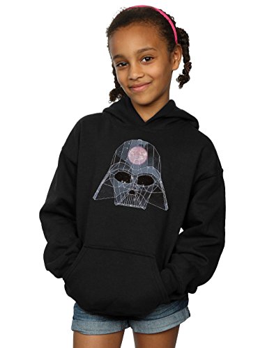 Star Wars niñas Geometric Darth Vader Capucha 9-11 Years Negro