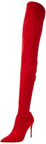 Steve Madden Dominique Red, Bota sobre la Rodilla para Mujer, 38 EU