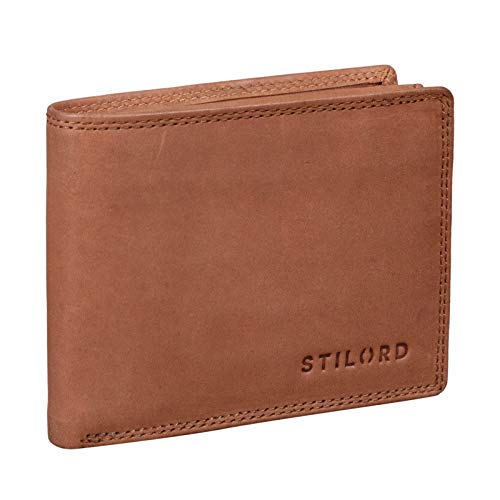 STILORD 'Elliot' RFID Billetera Hombre Cuero Cartera de Elegante Piel Vintage Monedero Masculino para Tarjetas Monedas y Billetes de Auténtico Cuero, Color:Silla - marrón