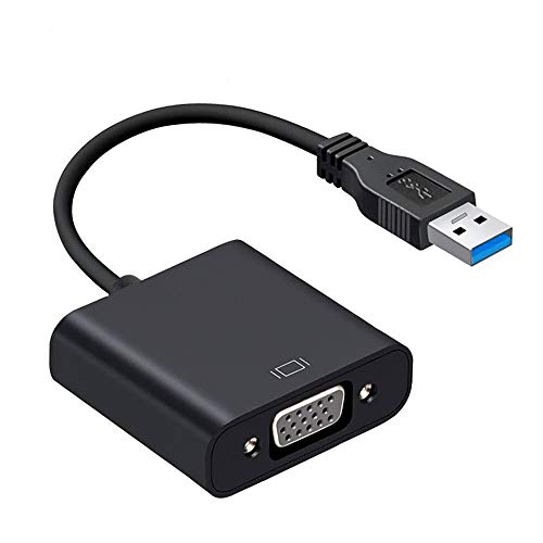 STRENTER Adaptador USB 3.0 a VGA, Adaptador VGA a USB Resolución de resolución 1080p, Convertidor de Video de Pantalla múltiple, Compatible con PC de Escritorio Laptop Windows 10/8.1/8/7/XP