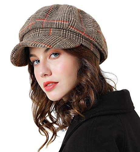 Superora Boinas Mujer Francesa Vintage Sombreros de Mujer Fiesta Invierno Clásico Gorro Caliente Beret Francés Beanie Cozy Enrejado