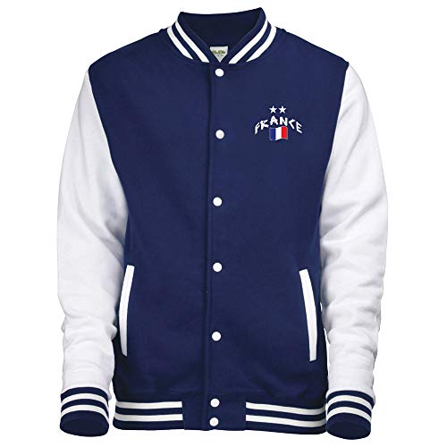 Supportershop France Champions 2 Estrellas - Chaqueta unisex, Unisex adulto, Abrigo de vestir, 5060570688195, azul marino, 3XL