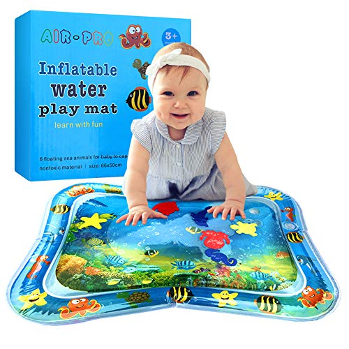 Swonuk Alfombrilla de Agua Inflable para Bebés, Alfombrilla de PVC Llena de Agua a Prueba de Fugas para Bebés y Niños Pequeños Playa Juguetes para Niños(M)