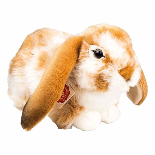 Teddy Hermann 937913 Conejo Sentado de Peluche, marrón Claro/Blanco, 30 cm