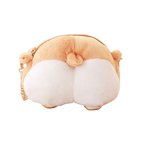 TENDYCOCO Bolso lindo de la bolsa de la muchacha de Hangbag de la carpeta del monedero de la forma del asno de la forma del asno de Corgi del perrito lindo del perro (bolso de la moneda)