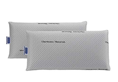 Todocama - Almohada viscoelástica Carbono Natural, compuesta por un núcleo 100% viscoelástico con partículas de carbono activo que disminuyen los malos olores y humedades. (Pack de 2 unidades - 70 cm)