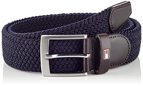 Tommy Hilfiger Cinturón Trenzado y elegante con Ribetes Suaves y Cierre de Hebilla, Azul (Sky Captain), 105 (Talla del fabricante: 90) para Hombre