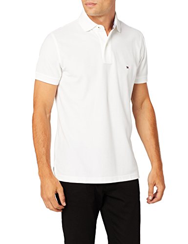 Tommy Hilfiger Core Hilfiger Regular Polo, Blanco (Bright White 100), Medium para Hombre