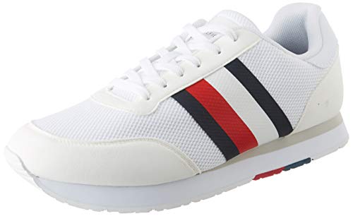 Tommy Hilfiger Corporate Material Mix Runner, Zapatillas Hombre, Blanco (White Ybs), 41 EU