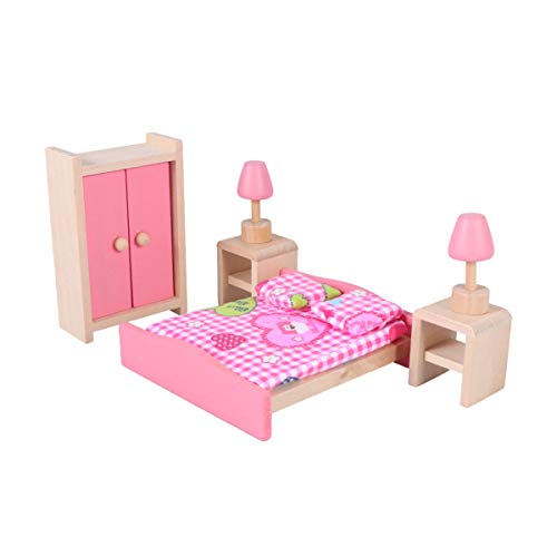 Toyvian Conjunto de Muebles de casa de muñecas de Madera Mini Muebles Accesorios de Fotos Muebles de Juguete Miniatura para niños jardín de Infantes Dormitorio de niños