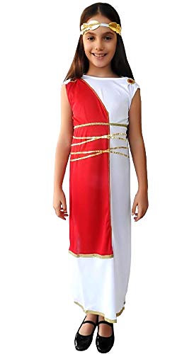 Traje romano antiguo - blanco - disfraz - niña - 5-7 años - Diosa griega - halloween - carnaval - fiestas - talla m - idea de regalo para cumpleaños