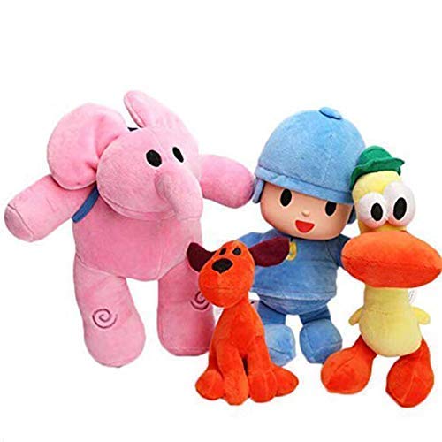 ULIN 4 unids/Lote Set Completo Pocoyo Elly & Pato & Pocoyo & Loula Felpa Juguete de Peluche Suave Juguetes Juguetes Muñeca para Niños Niños