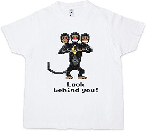 Urban Backwoods Look Behind You! Niños Chicos Kids T-Shirt Blanco Talla 10 Años