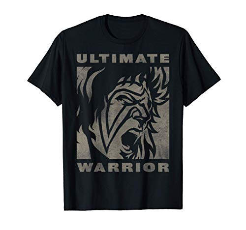 US WWE Ultimate Warrior Face Distressed Light - Navy Camiseta