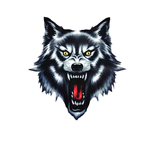 Uzinb Cabeza del Lobo de la Moto de la Puerta de Coche de la Etiqueta del Emblema de la Insignia del Parche de la Película Pegatinas Camión Casco Decor