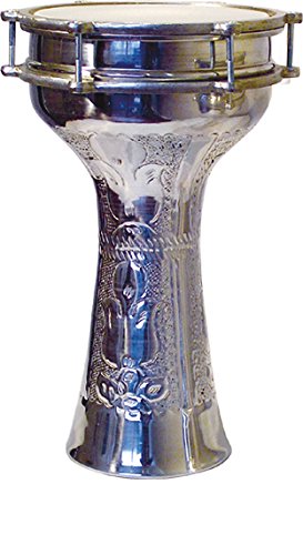 Vatan-305 Darbuka turca con el sello cincelado, midiendo Grande sonnaille, diámetro: 23 cm, color: gris