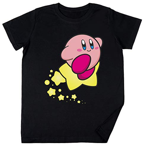 Vendax Paseo en Kirby Niños Chicos Chicas Unisexo Camiseta Negro