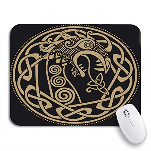 VICAFUCI Alfombrilla de rató Gaming,Escandinavo La Figura Nasal del Barco Vikingo Drakkar,Ordenador tamaño (24 cm x 20 cm) Mouse Pad,Base de Goma Antideslizante,Impermeable