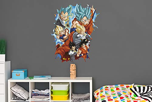 Vinilo de Pared Efecto Hueco 3D Dragon Ball Super Conjunto de Personajes Producto Oficial | 82x100 cm |Vinilo para Paredes | Producto Original | Vinilo Adhesivo | Mural | Decoración Hogar | DBS
