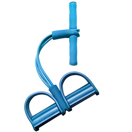 Vosarea Multifunción Pierna Ejercitador Pedal de pie Expansor de Culturismo Cuerpo doméstico Trimmer Bandas de Resistencia Equipo de Entrenamiento de Abdominales (Azul)