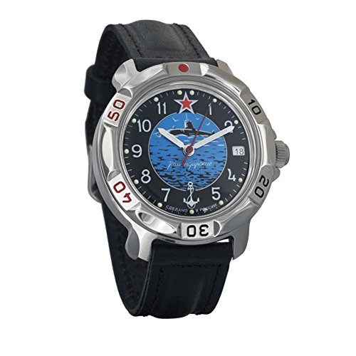 Vostok Komandirskie 2414 811163 - Reloj mecánico, diseño de submarino U-boot del ejército militar ruso