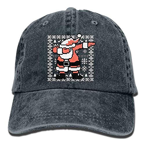 Voxpkrs Sombrero de Sol Ajustable para Hombre o Mujer DV906 de la Gorra de béisbol del Dril de algodón del algodón de la Navidad de Unisex Dabbing Santa Claus Ugly