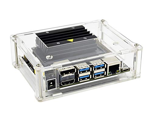 Waveshare Acrylic Clear Case (Type A) for The Jetson Nano Developer Kit Easy Access to The Peripheral Connectors Supports Cooling Fan