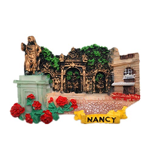 Weekinglo Souvenir Imán de Nevera Nancy Francia 3D Resina Artesanía Hecha A Mano Turista Viaje Ciudad Recuerdo Colección Carta Refrigerador Etiqueta