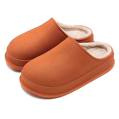 whc0815 2020 Latest Technology-Super Soft Home Slippers New Winter Waterproof Non-Slip Home Slippers Comfortable Warm Plush Lining Men Women 39 Orange