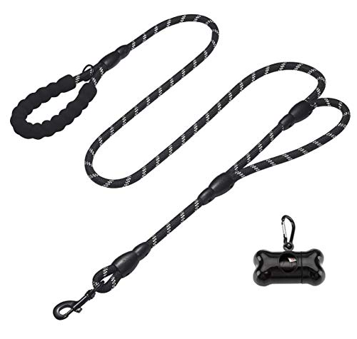 Wodondog Correa para Perro con 2 Asas Acolchadas, Cuerda de Escalada de Plomo Reflectante de Entrenamiento Correas para Perros Correa para Caminar para Perros Medianos Grandes