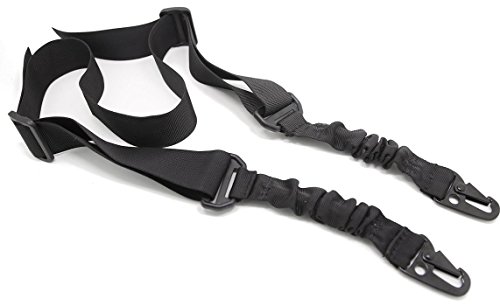 Worldshopping4U Multi-Mission 2-point Tactical Sling Correa Ajustable para el hombro cuerdas Quick Release Standard Edition Negro negro