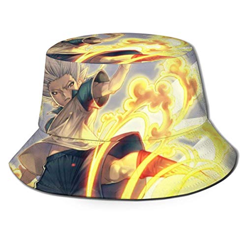 XCNGG Inazuma Eleven Sombrero de Pescador Plegable Unisex Senderismo al Aire Libre Safari Gorra de Verano Viaje Playa Protector Solar Sombrero para el Sol Negro