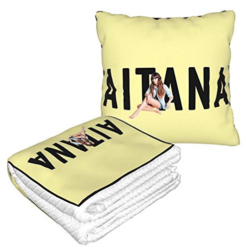 XCNGG Manta de Almohada de Viaje Aitana Bien viajada 2 en 1 Manta de Tiro Ideal para avión, Coche, Tren, Viaje, Camping, Ultra Suave y Acogedor