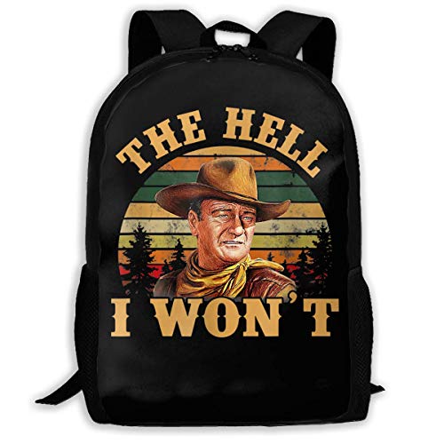 XCNGG Mochila de impresión de fotograma Completo para Adultos Mochila Informal Mochila Mochila Escolar Chenhc John Wayne Polyester Backpack, All-Print Backpack Adult Travel Bag Cool Kids School Bag.