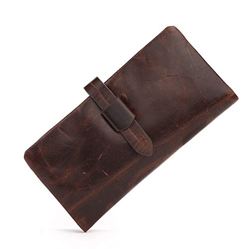 XINXI-YW Durable Cartera de Cera de Aceite for Hombres de Cuero Sección Larga Primera Capa Bolso de Cuero Bolso for Hombres Bolso de Embrague de Negocios de Cuero de Gran Capacidad Marea Robusto