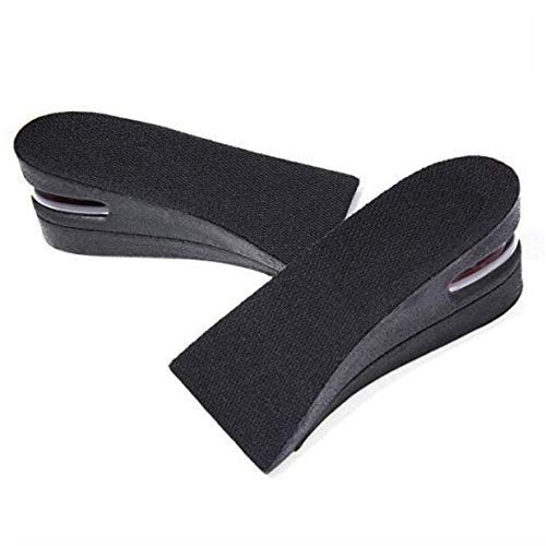 Xrten 1 Par Plantillas de Aumento Altura 5cm, Plantillas Elevadoras Invisible para Mujer Hombre, Negro