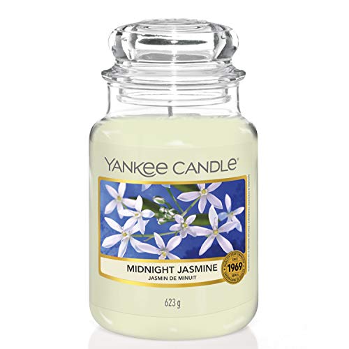 Yankee Candle Midnight Jasmine Vela grande y aromatica, Blanco