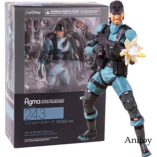 Yvonnezhang Figma 243 Venom Snake Metal Gear Solid 2: Sons of Liberty Figuras Action Snake MGS PVC Modelo de colección Juguetes Figura de acción 15cm