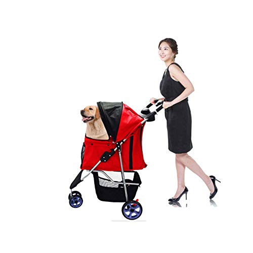 ZH1 Bolsa de Mascotas Trolley Plegable para Mascotas de Tres Ruedas Carrito para Perros Cochecito de Gato Nido para Perros Ken Kennel Buggy House Porta vagones