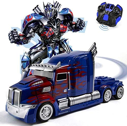 Zhangl RC Juguete Transformers Autobots Optimus Prime con Arma Coche teledirigido Deformación Robot 360 ° Velocidad de Deriva ABS Stunt Car niños Muchachas de los Cabritos cumpleaños