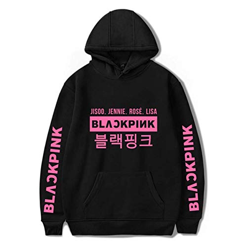 ZIGJOY KPOP Scena Musicale Coreana Unisex Ropa Sudadera con Capucha Suéter Sudadera con Capucha Rose Jennie Jisoo Lisa para fanáticos Black XL