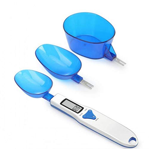 Zonster 3 Piezas de 500 g/Escala de medición portátil Cuchara balanza de Cocina de Alimentos a Granel 0.1g LCD Digital Cuchara dosificadora