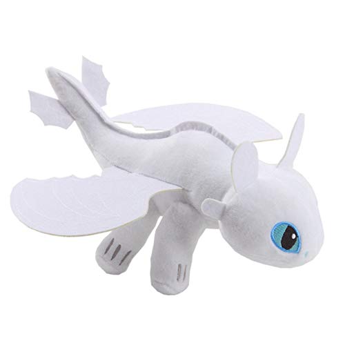 ZZYOU 25 cm / 9,8 Pulgadas Toothless Light Fury/Night Fury Peluche Cómo Entrenar a tu dragón 3 El Mundo Oculto Muñeco de Peluche Juguetes Regalo para niños