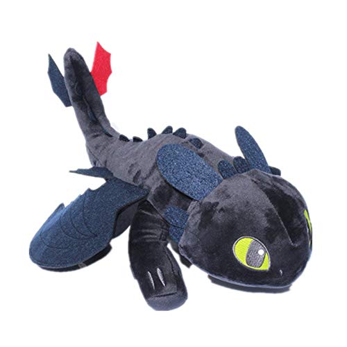 ZZYOU 25 cm / 9,8 Pulgadas Toothless Light Fury/Night Fury Peluche Cómo Entrenar a tu dragón 3 El Mundo Oculto Muñeco de Peluche Juguetes Regalo para niños