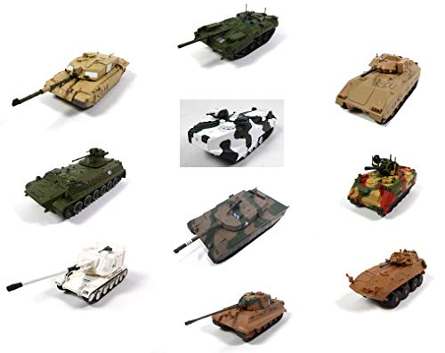 - Lote de 10 vehículos Militares 1/72 - Vulcan Tiger AMX Bradley Challenger 2 - Tanques WW2 (Ref: 06)