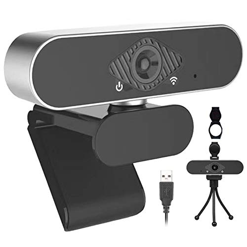 1080P HD Webcam con Micrófono Y Cubierta de privacidad，USB Web Camera con trípode, para Portátil Videollamadas, Conferencias, Juegos, Plug y Play, Cámara Web HD de Enfoque Fijo