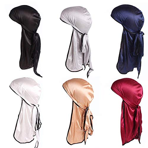 12 Piezas de Durag de Pañuelos cabeza hombre de Pañuelos cabeza hombre de hombres, para ciclistas, amantes del hip-hop, velo musulmán, gorra para dormir o decoración diaria (B)