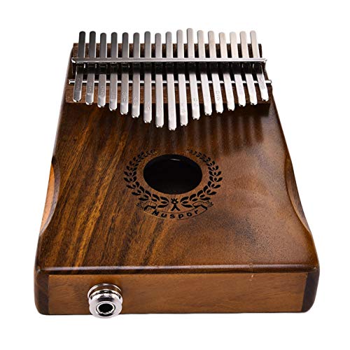 17 teclas EQ kalimba Solid Acacia Thumb Piano Link Speaker Pastilla eléctrica con bolsa Cable Oshide