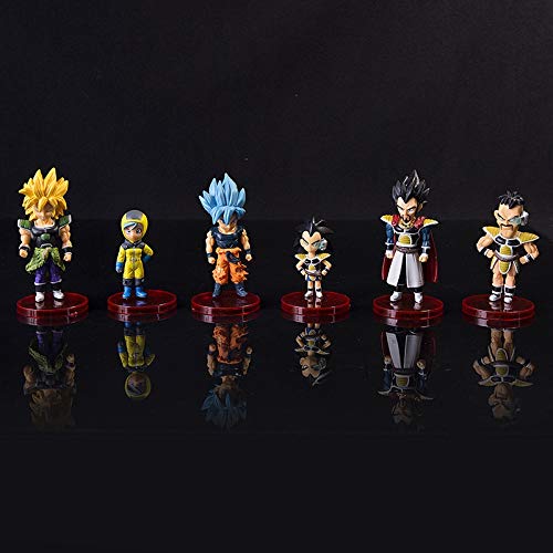 6 Modelos de Dragon Ball Azul Cabello Broly Super Saiyan muñeca decoración de la Torta del Coche de 9 cm