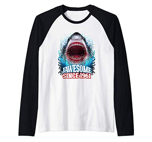 60 cumpleaños regalo jawesome desde 1961 tiburón 60 años Camiseta Manga Raglan